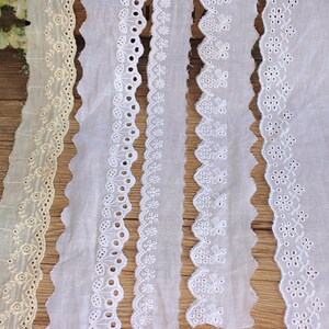 Embroidery Scalloped Cotton Eyelet Lace Trim image 2