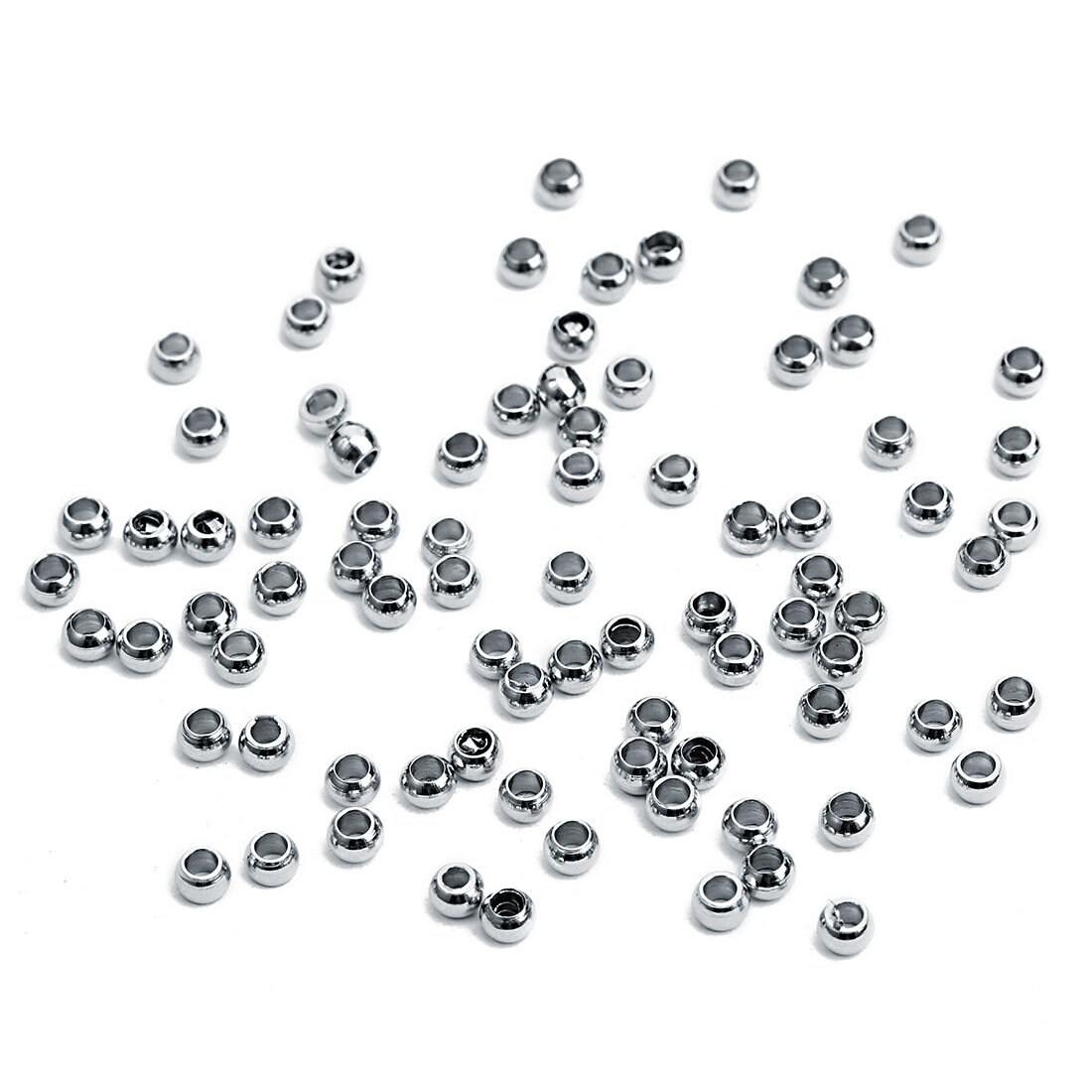 1Box/500pcs Tiny Round Metal Beads With 1mm Small Hole Ball Spacer Beads  Stainless Steel Bead 3mm Dia Loose Beads Metal Spacers For Jewelry Making  Fin