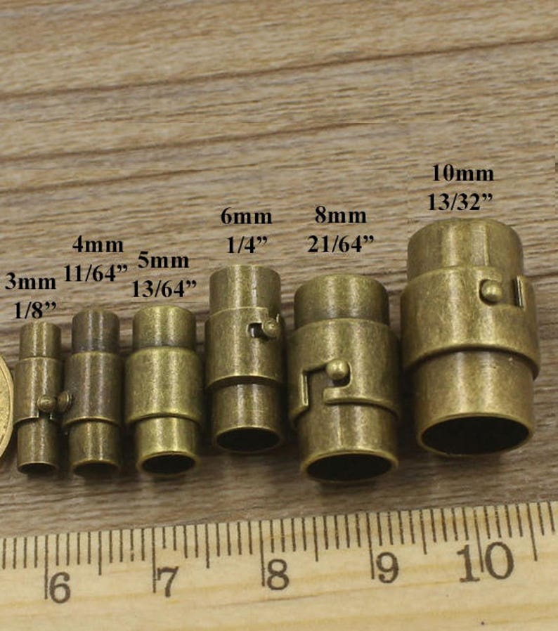 Kumihimo Clasp 3 4 5 6 8 10 Mm Lock Brass Barrel Tube Etsy