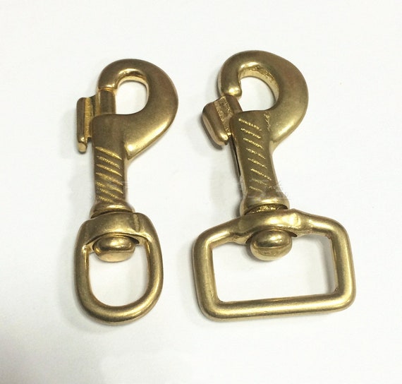 Solid Brass Eye Bolt Scissor Snap Square Eye Swivel Trigger Hook Clip  Lobster Clasp Bag Purse Strap Dog Leash Key Fob Rein Dive Leathercraft 