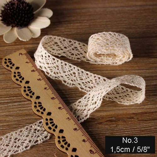 Stamp Simply > Ribbon > 1.5 Cluny Crochet Double Galloon Lace - 3 yards -  Natural
