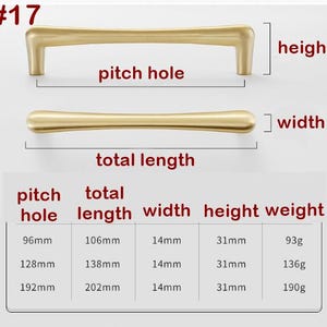 Solid Brass Handles Knobs Cupboard Kitchen Cup Drawer Bin Pulls Cabinet ...