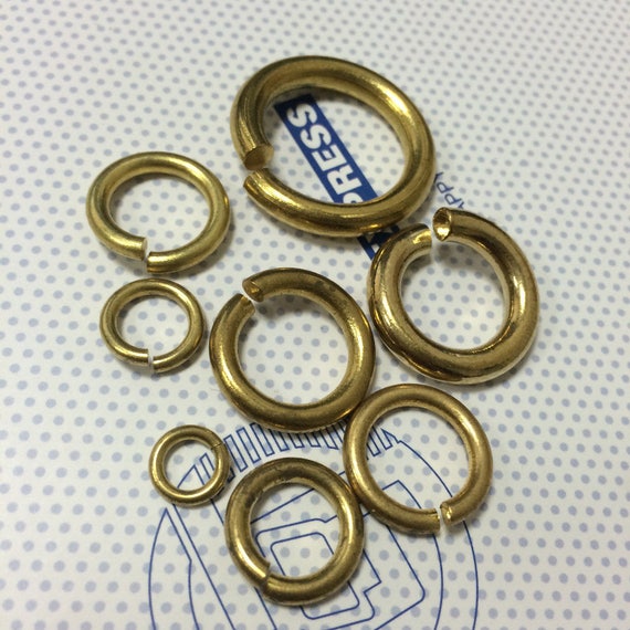 Solid brass opening jump rings Making jewelry findings keychain links connector