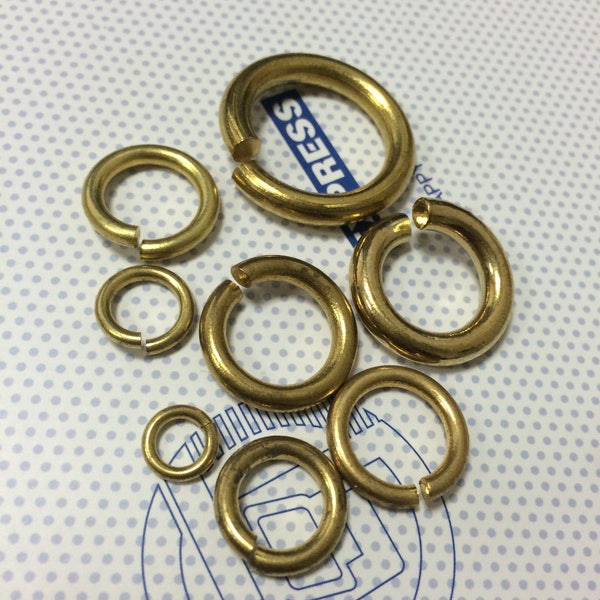 Solid Brass Open Jump Ring Circle Round 15 16 20 25 mm OD 6 8 10 12 14 16 GA Thick Wire Chainmail Chainmaille Weave