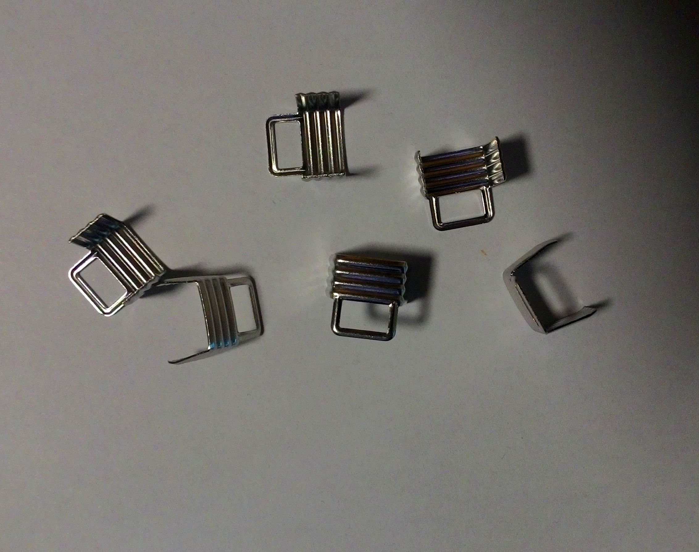 Fold Over Crimp Clamp Clip Wide Square Bar Loop Leather Flat Etsy