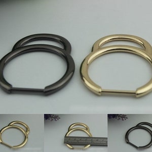 Oval Ring Strap Handles Connector 1/10 pcs Bag Hardware Metal Lock Buckle Gold Gunmetal Handmade Purse Handbag Backpack Making 60mm 2 3/8"