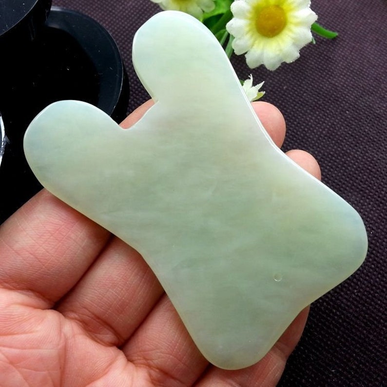 Natural Xiuyan Jade Gua Sha Board 72 45 4 mm 3 inch Rectangle Etsy