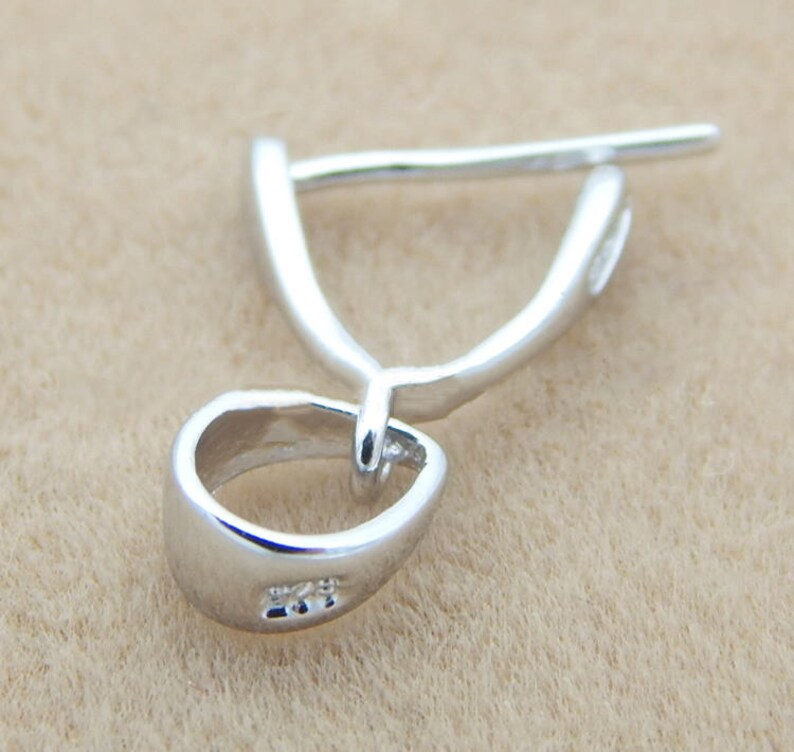 Sterling Silver Bail Pendant Clasp Pinch Charm Connector Bale Etsy