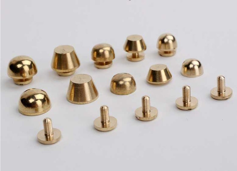 Solid Brass Screw Bag Purse Feet 9x6 10x6 12x7 Mm Bucket Flat Etsy