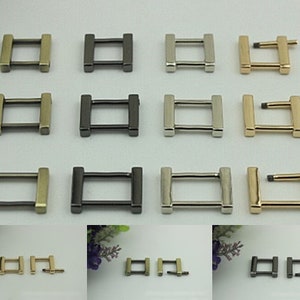 Conector de bolso, 10/100 piezas, cierre de clip de metal dorado y plateado, hebilla, correa de bolso, asas, tornillo, anillos rectangulares, grillete