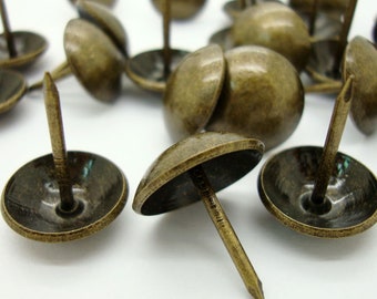 Round Upholstery Tack Screw Head Nail Clavos Pin Pushpin Thumbtack Furniture Decor Door Sofa Couch Vintage Style Bronze Small Tiny Big Large