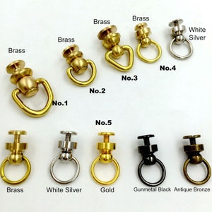 Massivem Messing Kette Schraubverschluss Zugring Schlaufe Riemen Bolzen Runde Niete Lanyard Schnalle Knopf Schlüssel Tasche Geldbörse Gürtel Leathercraft Hardware