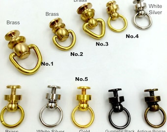 Massive Messing-Kette, Schraubverbinder, Zugring, Schlaufe, Riemen, Ohrstecker, runde Niete, Schlüsselband, Schnalle, Knopf, Schlüssel, Tasche, Geldbörse, Gürtel, Lederhandwerks-Hardware