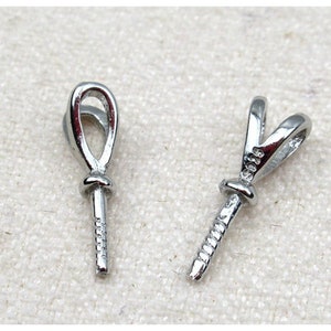 Sterling Silver Peg Bail 3.5x11mm Pendant Findings for Handmade Pure Fine Jewelry Making Wholesale Bulk image 7