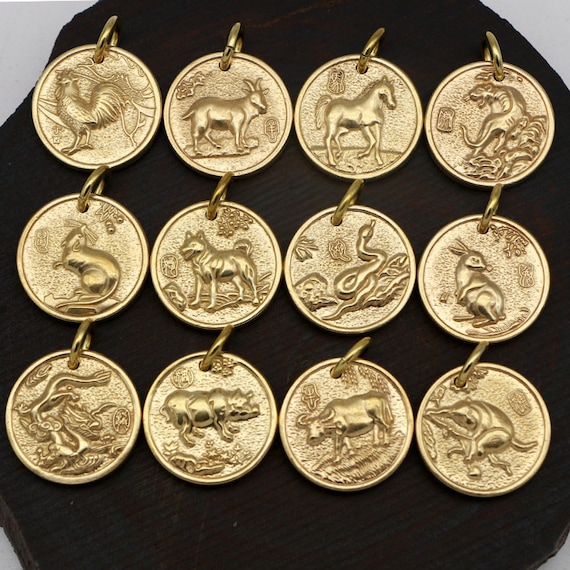 12mm Zodiac Signs Gold Round Zodiac Charms Stainless Steel 