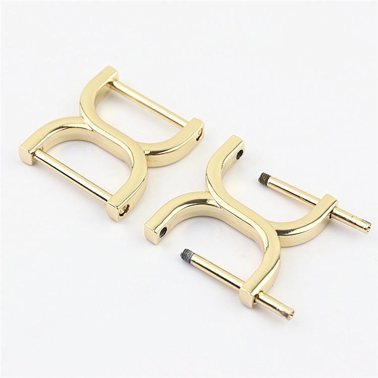 Handbag Handle Screw Double D Ring Connector 25mm 1/10pcs
