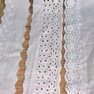 Embroidery Scalloped Cotton Eyelet Lace Trim image 8