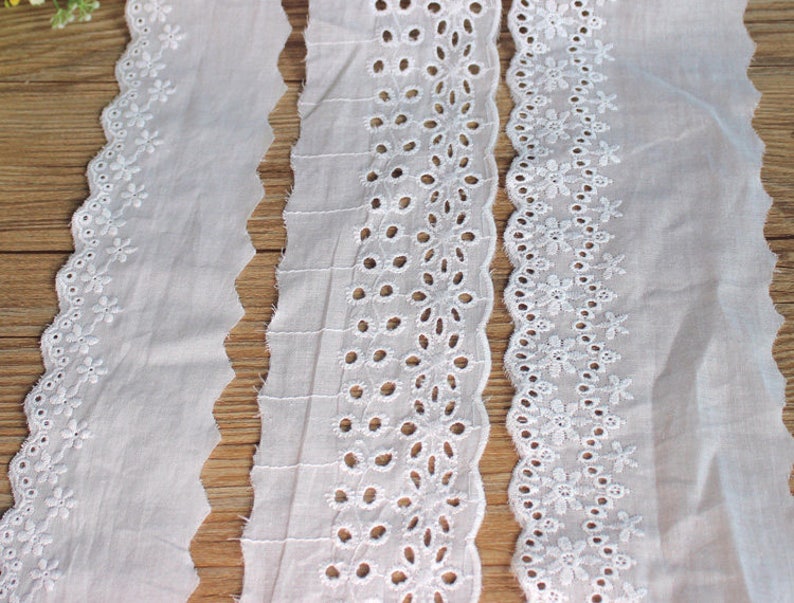 Embroidery Scalloped Cotton Eyelet Lace Trim image 8