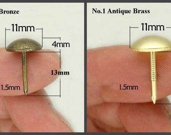 Small Tiny Round Dome Head Upholstery Thumb Tack Nail Screw Pin Bronze Brass Gold Silver Iron Furniture Decor Hardware Door Sofa Couch