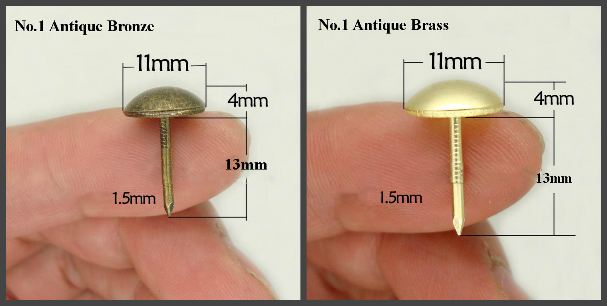 3/4/5/9 Dome Nail Antique Solid Brass Upholstery Pins Furniture Sofa Craft  Retro
