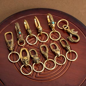 Mosquetão com clipe de cordão antigo de latão maciço, 66 mm, 2 5/8 polegadas, chaveiro, chaveiro, bolsa, carteira, cinto, ferragens, couro, atacado