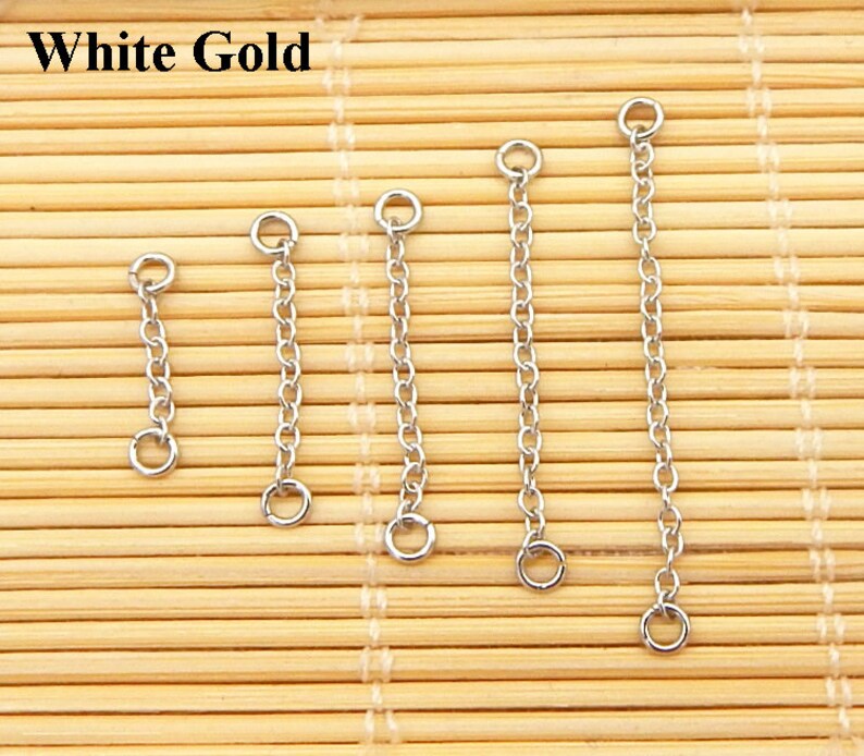 Sterling Silver Cable Extension Chain 2 Loops Tail Extender Etsy