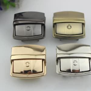 Metal Square Rectangle Purse Lock Thumb Catch 36 43mm Tuck Tongue Clasp Latch Case Bag Leathercraft Hardware Repair Silver Gold Bronze Black