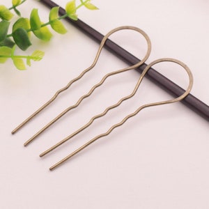 3x10.5cm Metal U-Shape Wavy Hair Fork Pin Hairpin Slide Bun Holder Stick Barette Cheveux Chignon Pick Arch Decoration Long Hair Accessories image 8