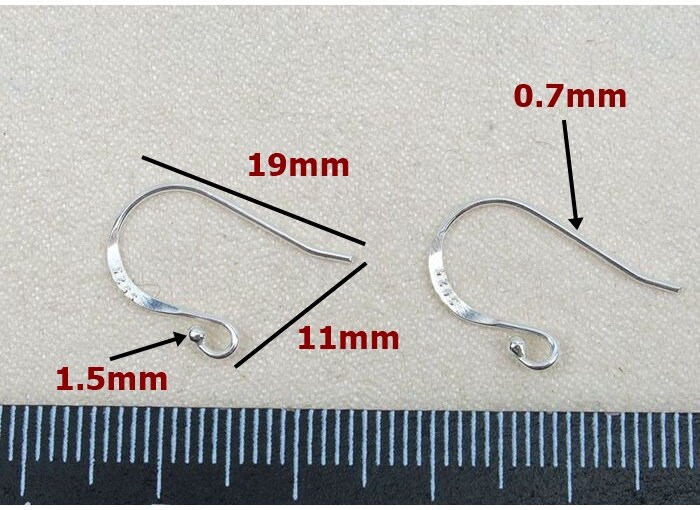 Sterling Silver Fish Hook Earring Wires 11x19mm Earring Etsy