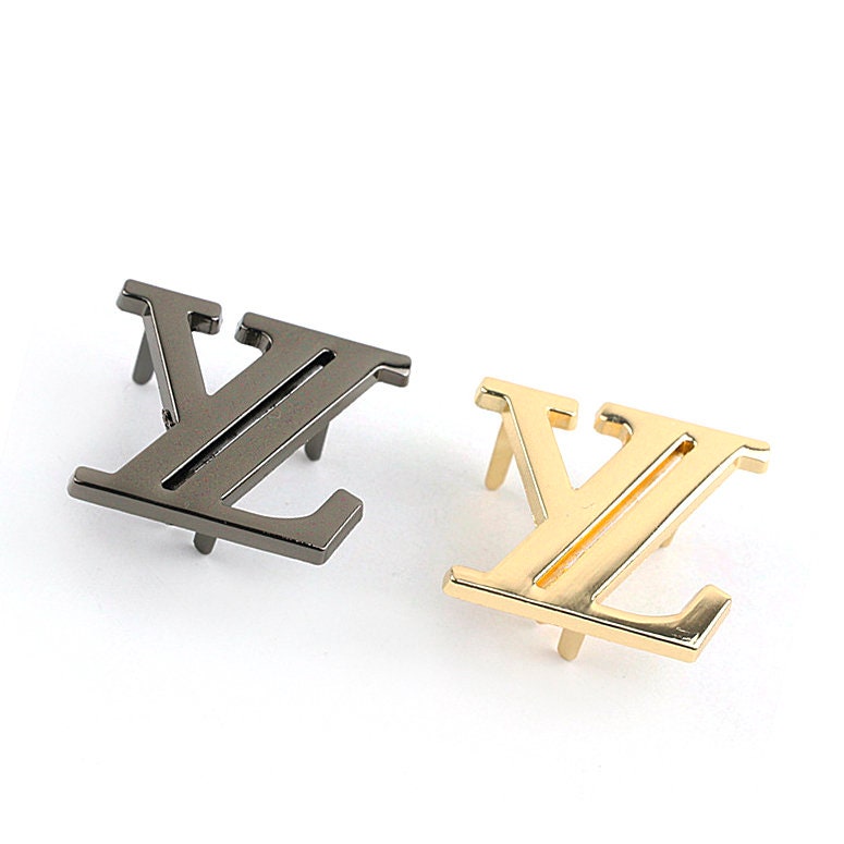 Louis Vuitton Goldtone/Silvertone Metal LV Emblem Brooch - Yoogi's Closet