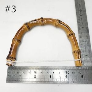 1 Pair of Bamboo Bag Round Arch Handles 125 175mm 5 7 Straps Design Handbag Purse Clutch Bag DIY Replacement Wood Boho Hardware Accessories image 4