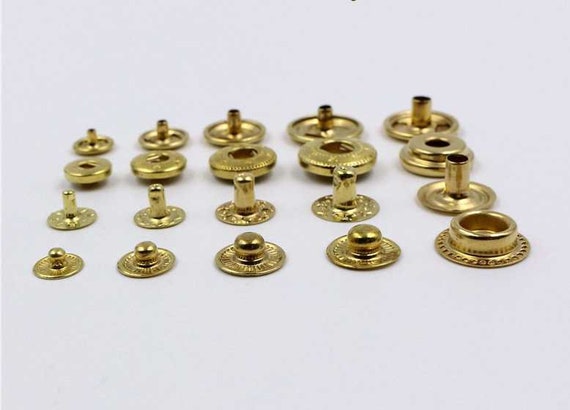 Solid Brass Round S Spring Snap Button 8 10 12 15 Mm Rivet 
