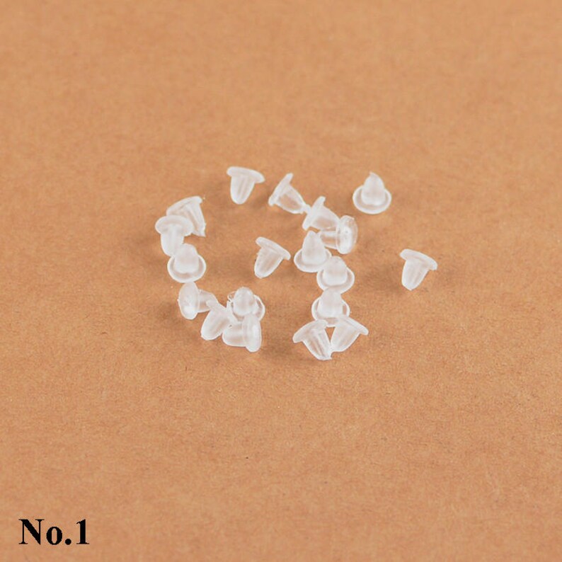 Rubber Earring Back 3 4 5mm Invisible Clear Flat Plastic Ear Etsy