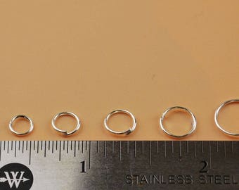 Stainless Steel Round Open Jump Rings Connector Link Attach Charm Clasp Chain Finding 22/21/20/18/16 Gauge