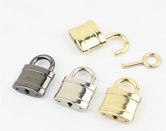 Padlock and Key Bag Hardware Gold Silver 31 mm 1 1/4" Love 1/10 pcs Handmade Purse Handbag Making Metal Bulk Wholesale Accessories Supplies