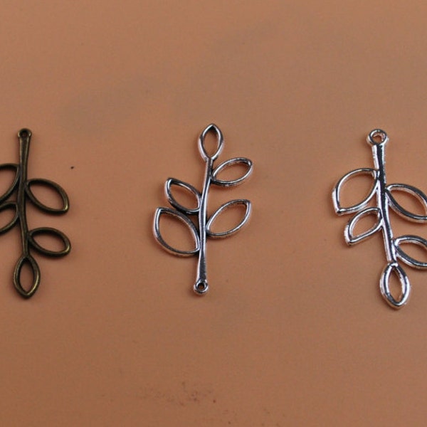 Lot Cutout Tree Olive Branch Pendant Charm Twig Leaf Vine Metal Silver Bronze Connector Finding Jewelry Making DIY Bracelet Necklace Earring