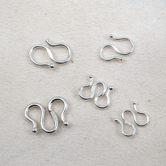 Sterling Silver S M W Hook Clasp 6x9 8x11 6.5x8 7x9 9x11mm Chain Findings for Handmade Pure Fine Jewelry Making Wholesale Bulk Etsy