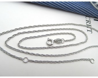 Sterling Silver Rope Chain Neclace with Spring Clasp 45cm Chain Findings for Handmade Pure Fine Jewelry Making Wholesale Bulk