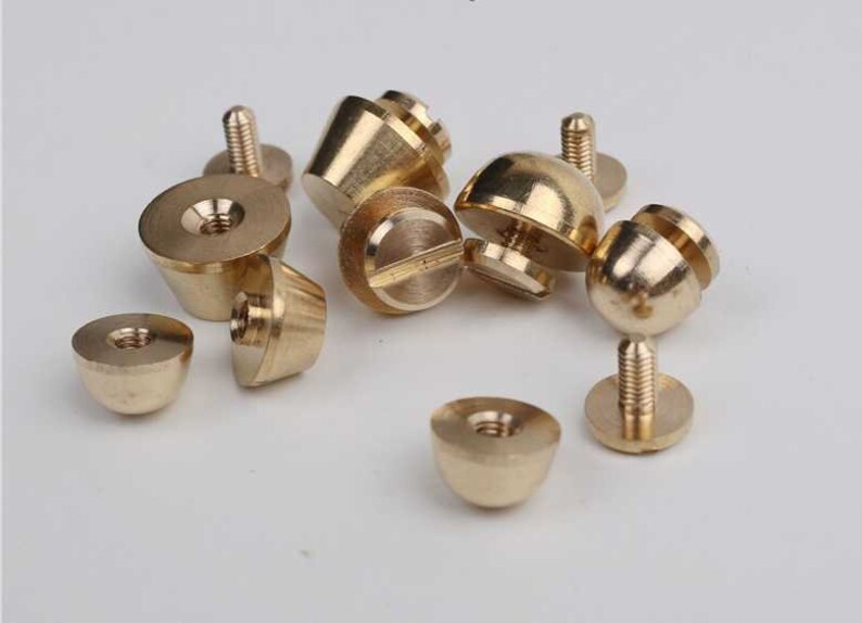 Solid Brass Screw Bag Purse Feet 9x6 10x6 12x7 Mm Bucket Flat Etsy