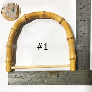 1 Pair of Bamboo Bag Round Arch Handles 125 175mm 5 7 Straps Design Handbag Purse Clutch Bag DIY Replacement Wood Boho Hardware Accessories image 2