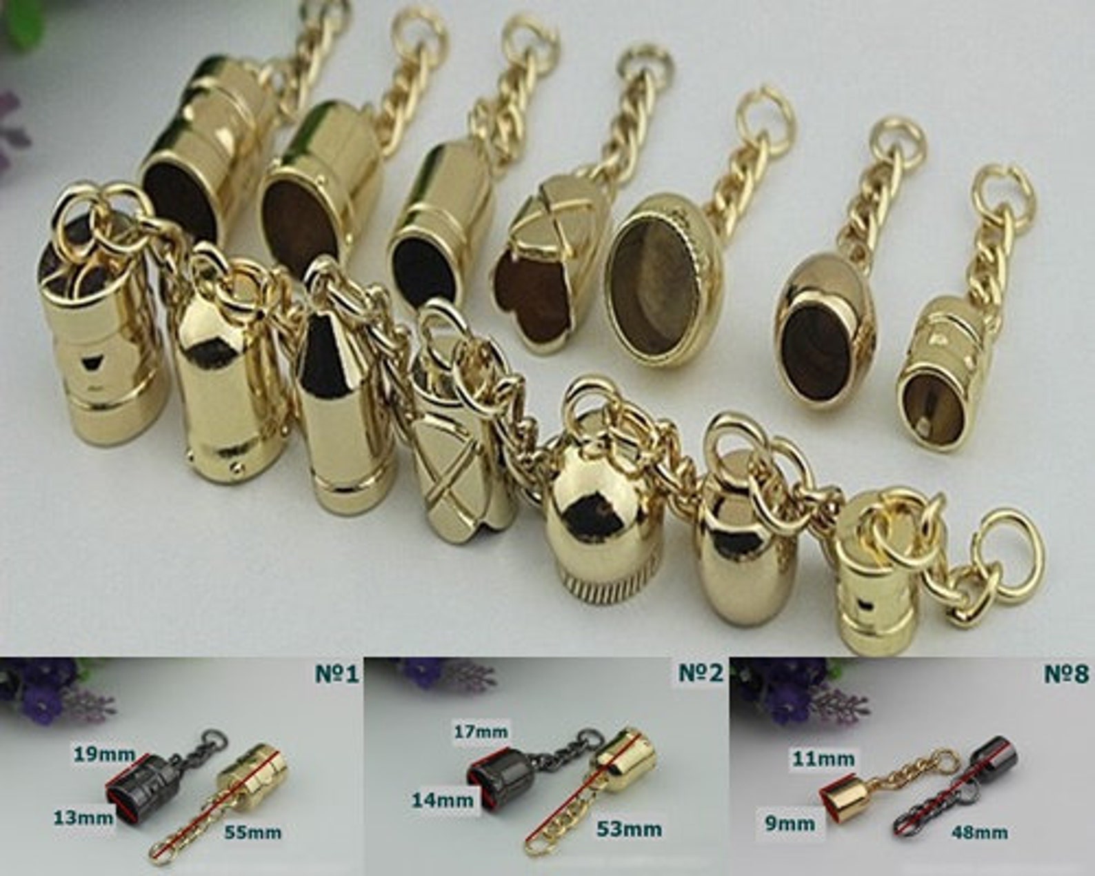 Bell Keychain Bag Hardware Cute Gold Gunmetal 1/10 Pcs Etsy