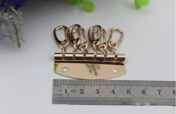 6 Hooks Metal Key Holder Plate 47mm 1 14/16 Pouch Spring Snap Purse Handbag  Wallet Keyring Keychain DIY Hardware Accessories Leathercraft -  UK