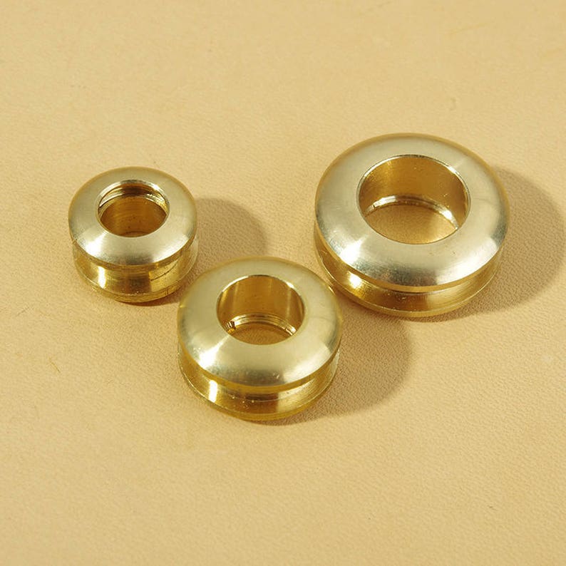 Solid Brass Screw Grommet Eyelet Ring O Round Flat Hole Large Size Purse Chain Loop Handle Leathercraft Repair 13 16 20 28 mm 1/2 3/4 1 image 1