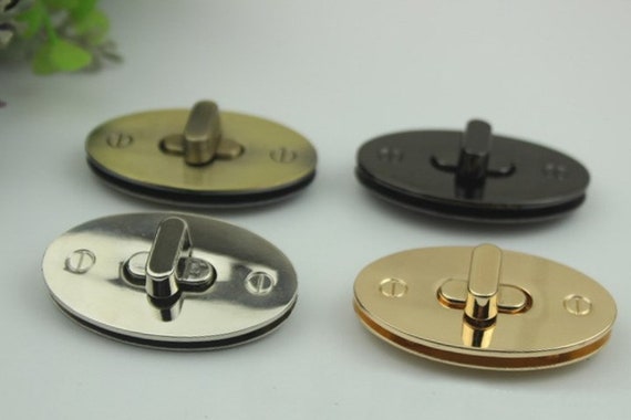 1 Set Egg Twist Lock in Black, Bronze, Gold or Silver // Oval Turn Lock //  Purse lock, bag closure, bag hardware, bag lock