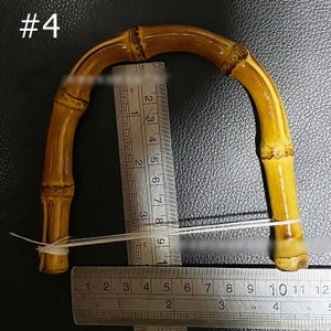 1 Pair of Bamboo Bag Round Arch Handles 125 175mm 5 7 Straps Design Handbag Purse Clutch Bag DIY Replacement Wood Boho Hardware Accessories image 5