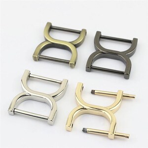 Handtasche Griff Schraube Doppel D-Ring-Anschluss 25 mm 1 / 10 Stück Silber Schwarz Bag Hardware Metallclip Verschluss Schnalle Geldbörse Armband Rechteck Schäkel
