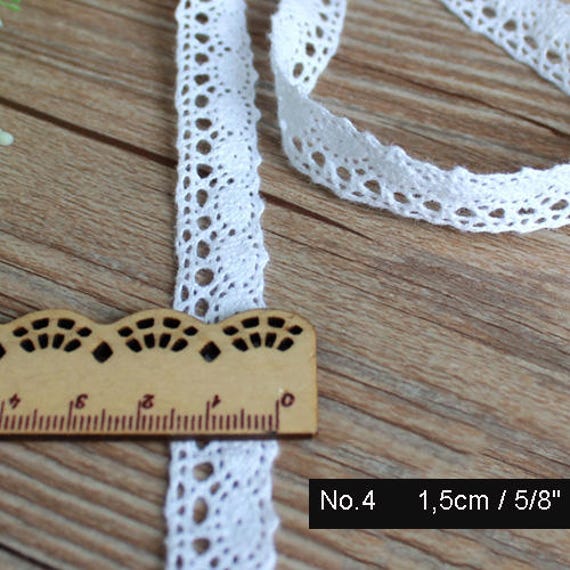 10m 1.5cm White Lace Bridal Wedding Trim Ribbon CRAFT Cotton Crochet