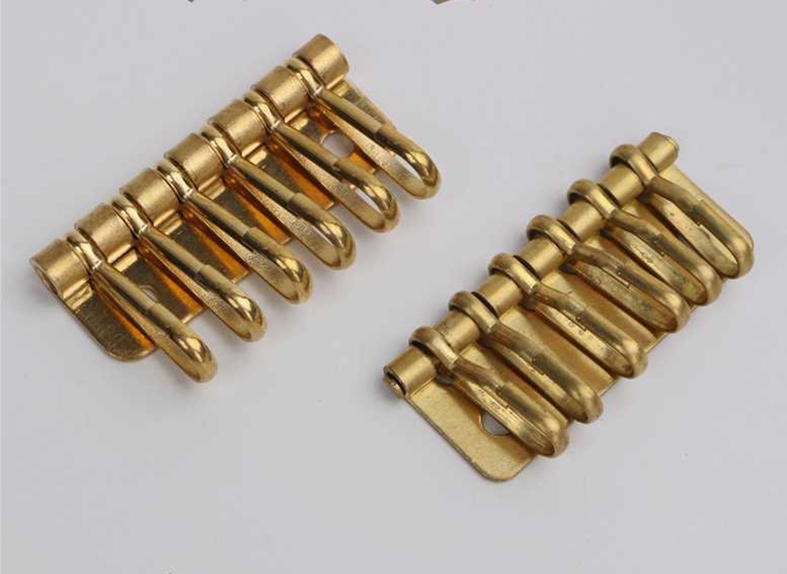 6 Hooks Solid Brass Key Holder Plate 2 Inch Pouch Spring Snap Etsy
