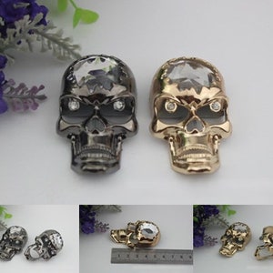 Skull Shaped Purse Label 1/10pcs Bag Hardware Charm Gold Gunmetal Handmade Purse Handbag Making Metal Decoration 55mm Wholesale Supplies