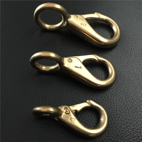 Solid Brass Fixed Eye Loop Halter Snap Saddle Hook Fix Buckle Horse  Headstall Reins Push Gate Clasp Key Fob Clip Webbing Strap Purse Repair 